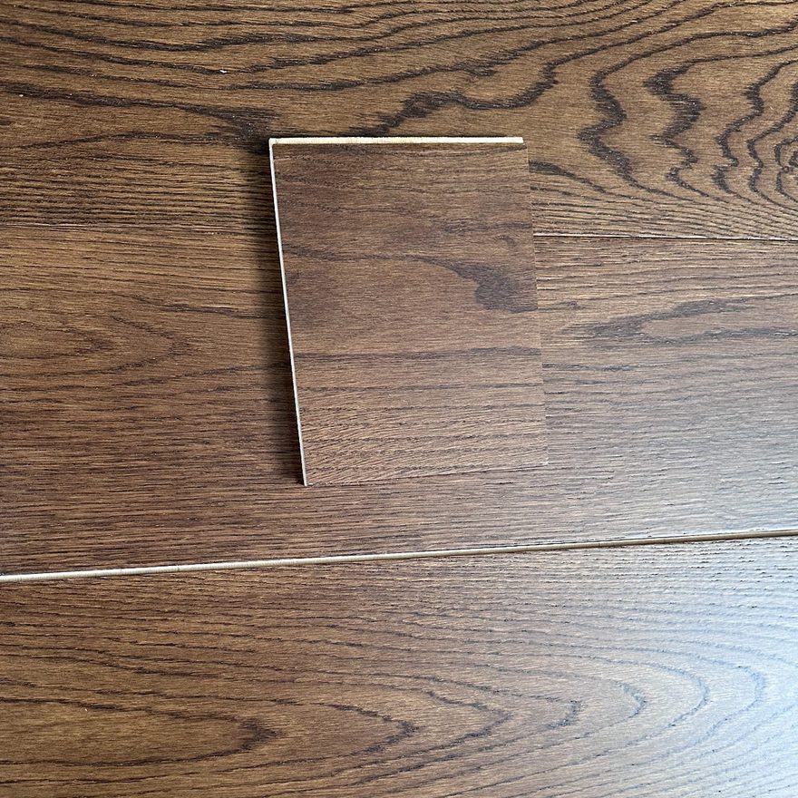 Dark-toned European oak flooring sample