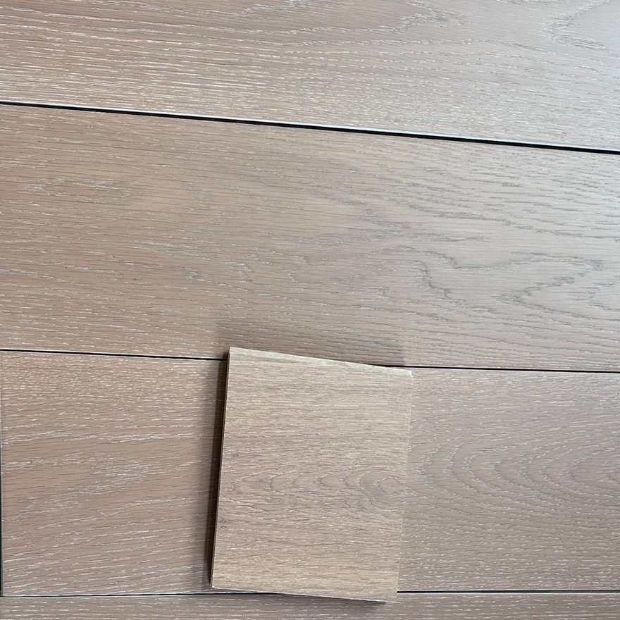 Grey-toned European oak flooring sample
